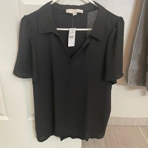 NWT black v neck blouse